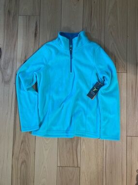 Old Navy Aqua Blue Zip-Up Fleece Pullover